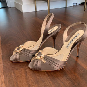 Brian Atwood Slate Slingback Heels